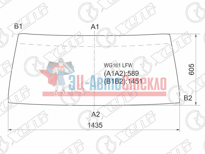 Стекло лобовое в резинку NISSAN PATROL /SAFARI 3 /5D 87-97