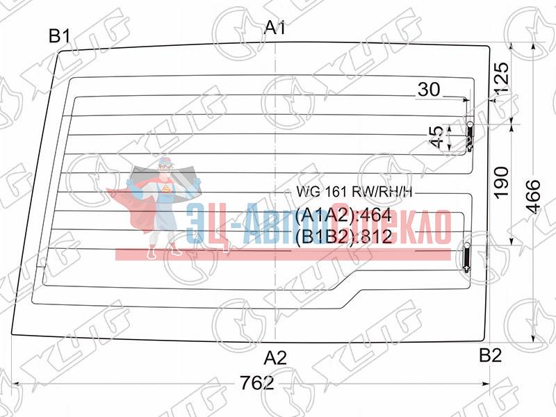 Стекло заднее (распашной двери) правое с обогревом NISSAN PATROL /SAFARI 3 /5D 87-97