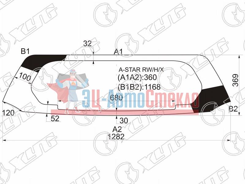 Стекло заднее с обогревом SUZUKI ALTO /A-STAR 5D HBK 08-13