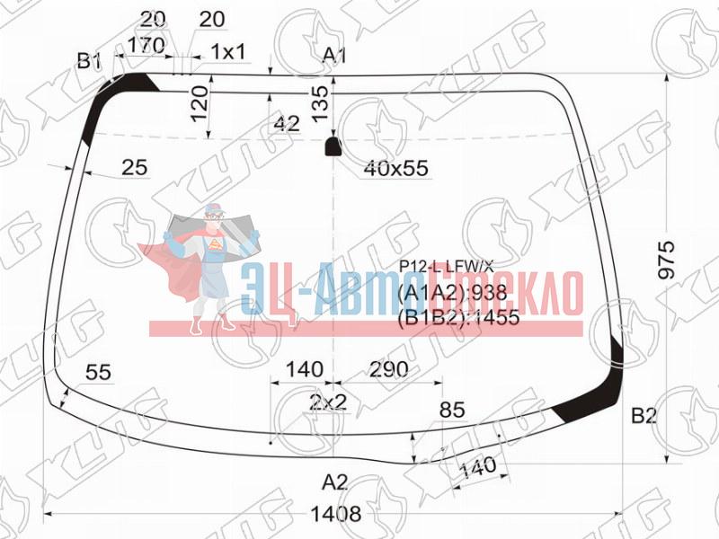 Стекло лобовое NISSAN PRIMERA 4 /5D HBK /WGN 01-08