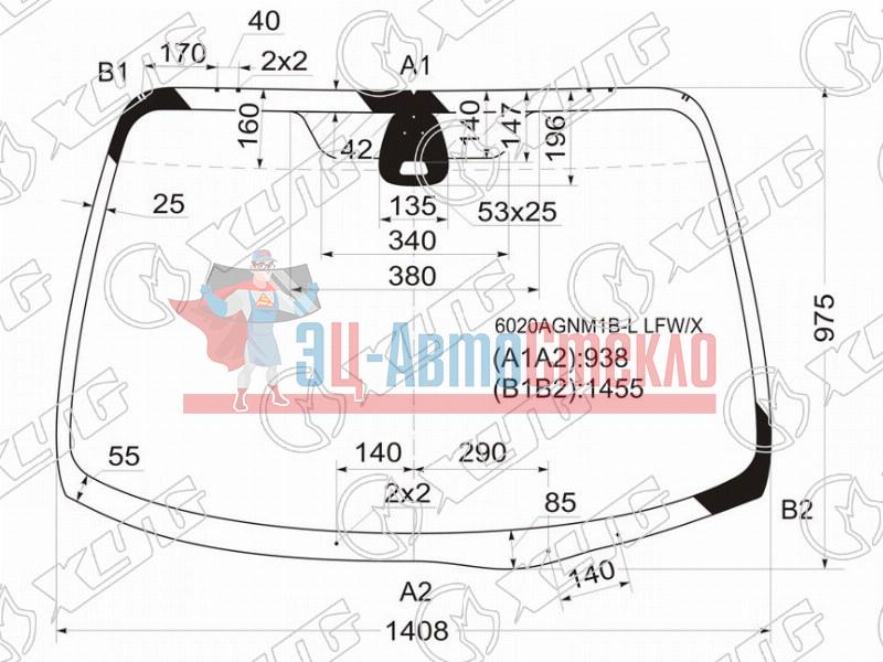 Стекло лобовое + дд NISSAN PRIMERA 4 /5D HBK /WGN 01-08