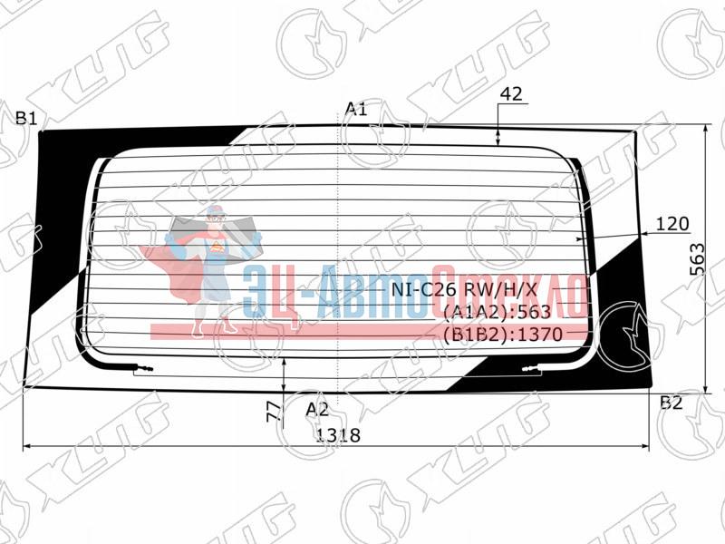 Стекло заднее с обогревом NISSAN SERENA 11-16