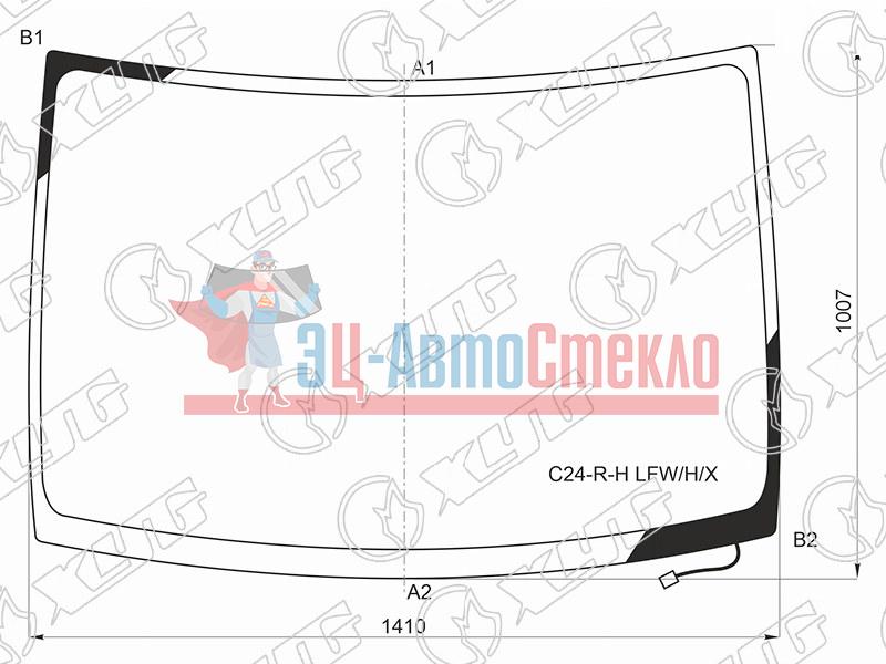 Стекло лобовое с обогревом щеток NISSAN SERENA 99-05