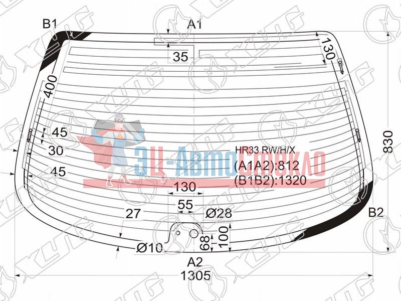 Стекло заднее с обогревом NISSAN SKYLINE 2D 93-98