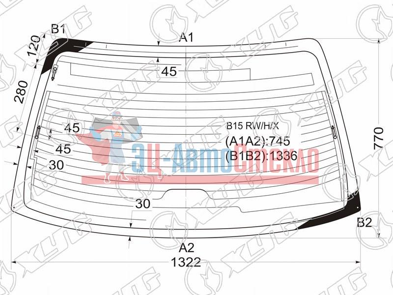 Стекло заднее с обогревом NISSAN SUNNY /SENTRA 4D 98-04