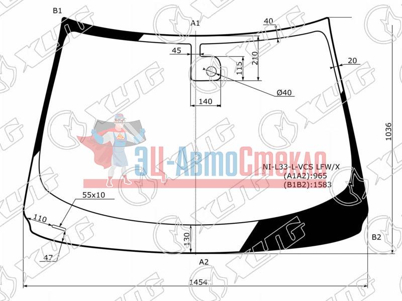 Стекло лобовое + дд NISSAN TEANA L33 14-