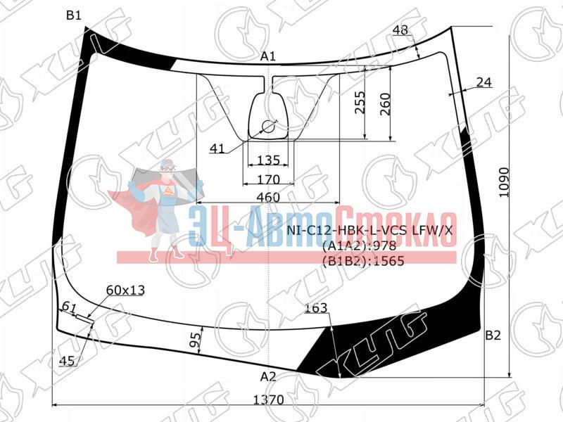 Стекло лобовое + дд NISSAN TIIDA 5D HBK 15-