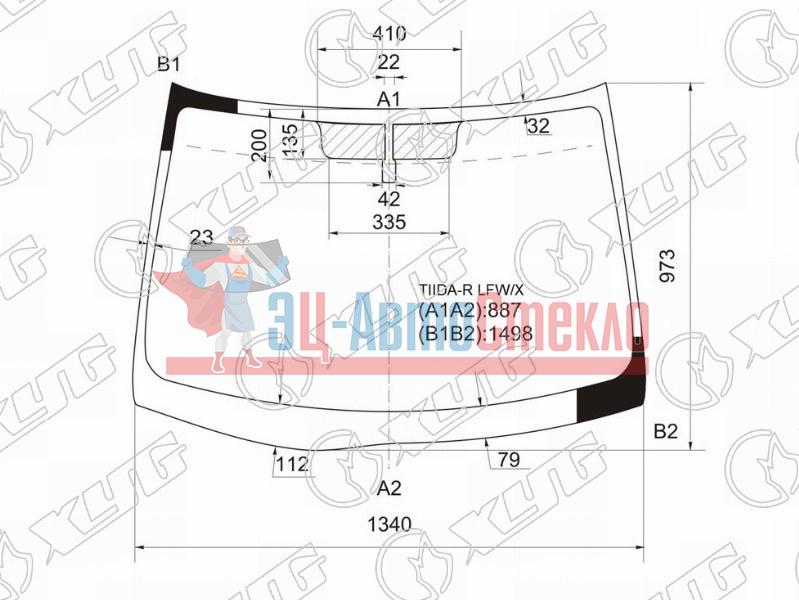 Стекло лобовое NISSAN TIIDA RHD 4 /5D 04-14