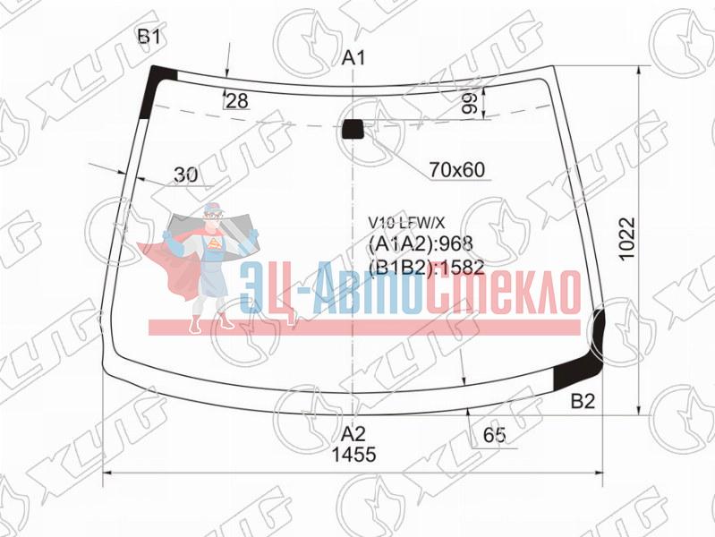 Стекло лобовое NISSAN ALMERA TINO 98-03