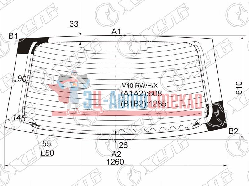Стекло заднее с обогревом NISSAN ALMERA TINO 98-03