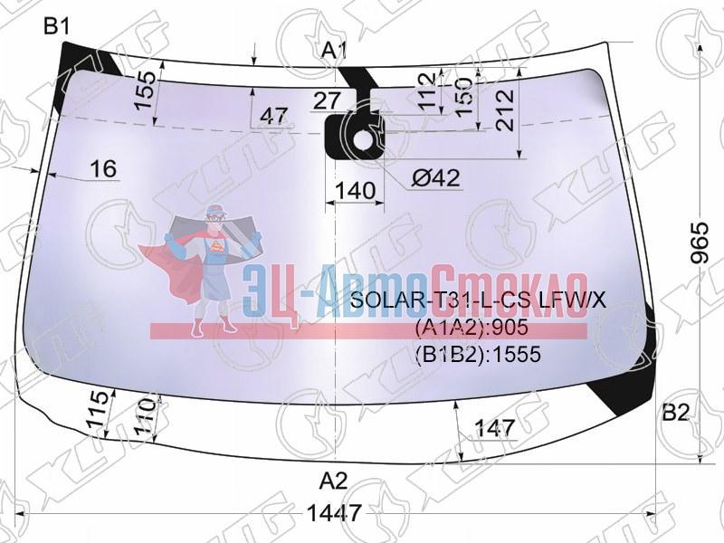 Стекло лобовое атермальное + дд NISSAN X-TRAIL 07-10