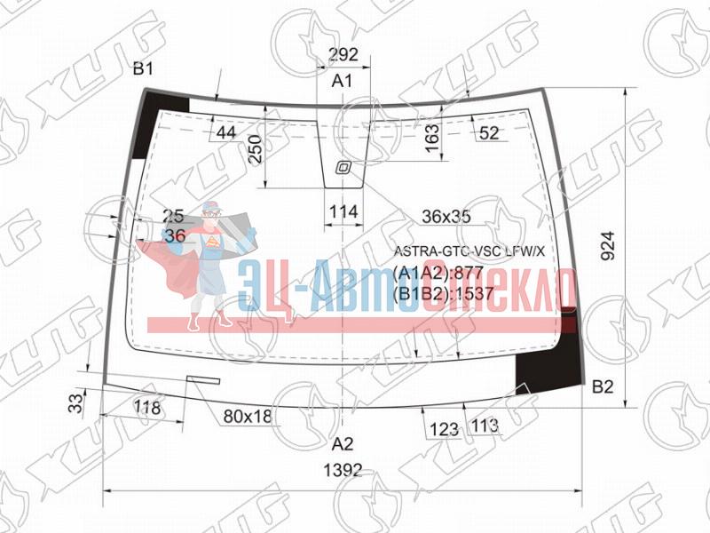 Стекло лобовое + дд OPEL ASTRA GTC 3D HBK 05-11