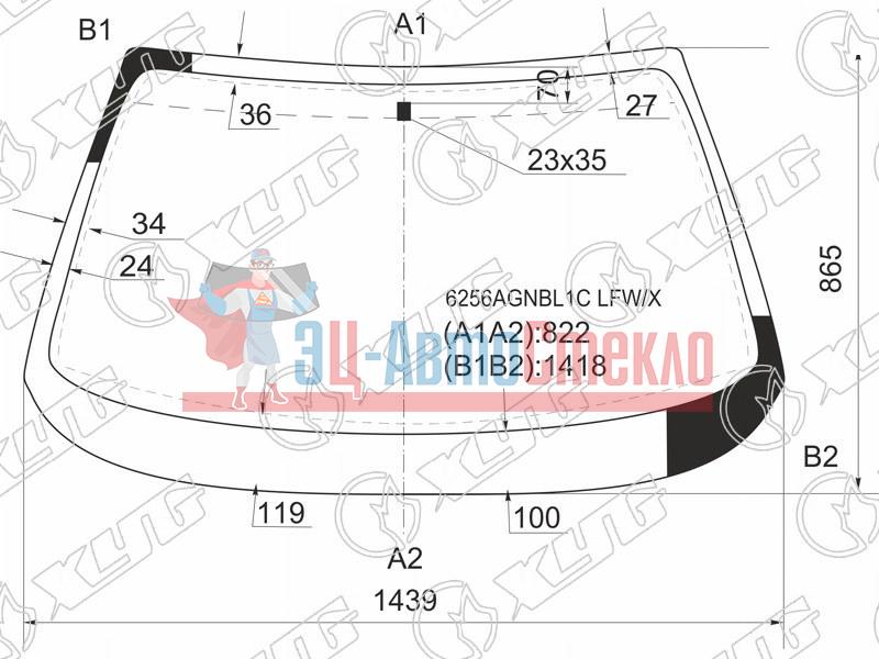 Стекло лобовое OPEL CALIBRA 3D STR 90-97