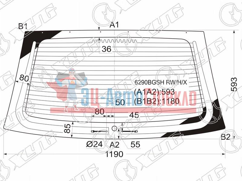 Стекло заднее с обогревом OPEL CORSA C 3 /5D HBK 00-06