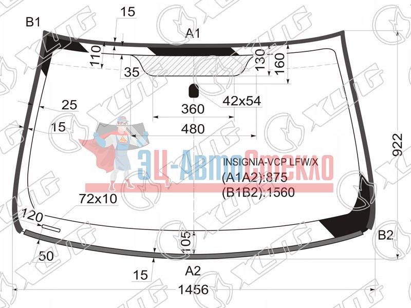 Стекло лобовое OPEL INSIGNIA 4 /5D HBK /WGN 08-16