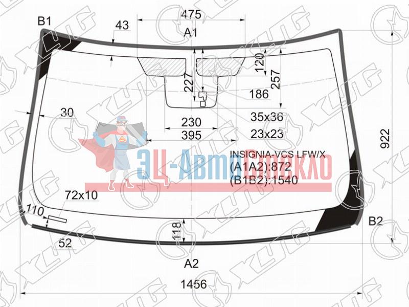 Стекло лобовое + дд OPEL INSIGNIA 4 /5D HBK /WGN 08-16