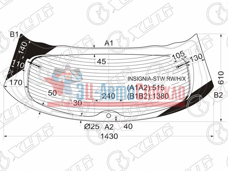 Стекло заднее с обогревом OPEL INSIGNIA 5D WGN 08-16