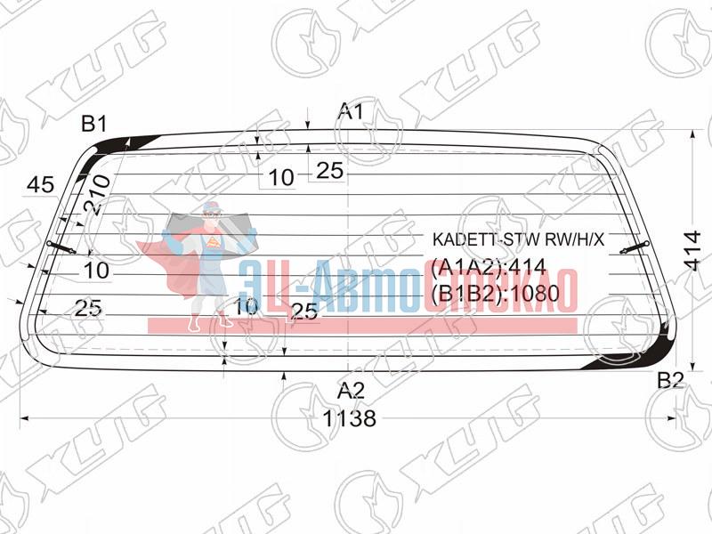 Стекло заднее с обогревом OPEL KADETT E 5D WGN 84-93