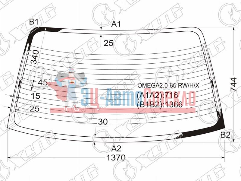 Стекло заднее с обогревом OPEL OMEGA 4D SED 86-94