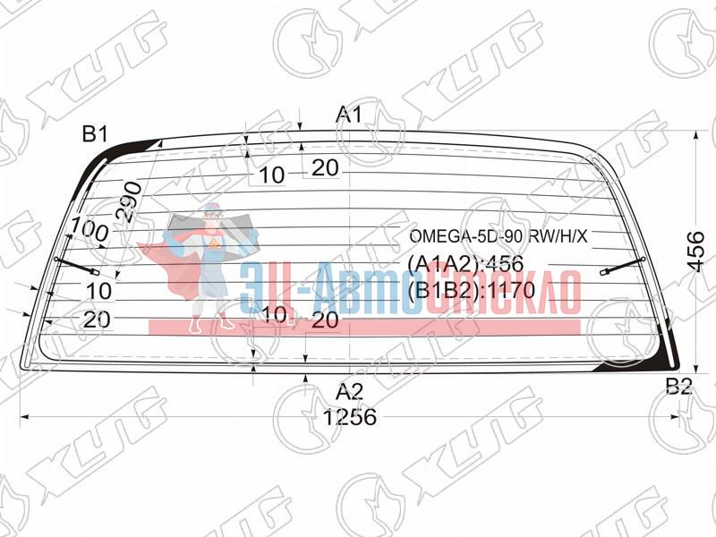 Стекло заднее с обогревом OPEL OMEGA 5D WGN 86-94