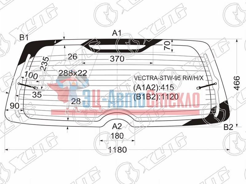 Стекло заднее с обогревом OPEL VECTRA B 5D WGN 95-02