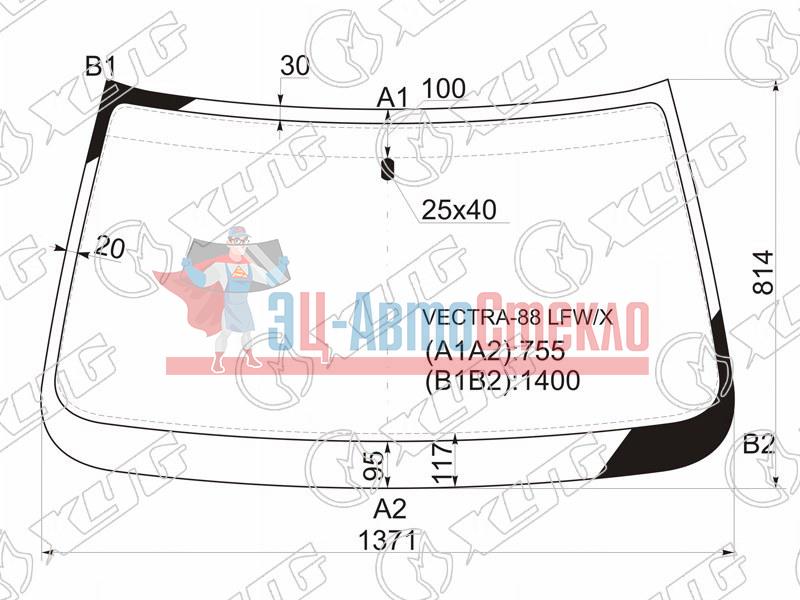 Стекло лобовое OPEL VECTRA A 4 /5D 88-95
