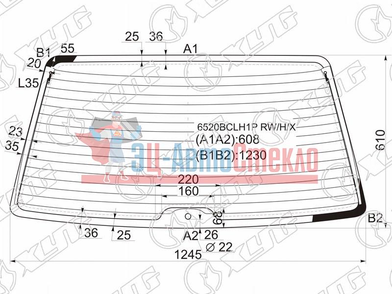 Стекло заднее с обогревом PEUGEOT 106 3 /5D HBK 95-96