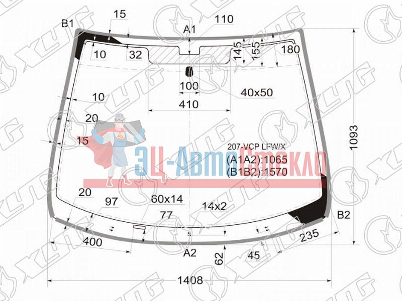 Стекло лобовое PEUGEOT 207 3 /5D HBK 06-12