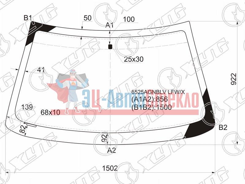 Стекло лобовое PEUGEOT 406 4 /5D SED /WGN 96-04