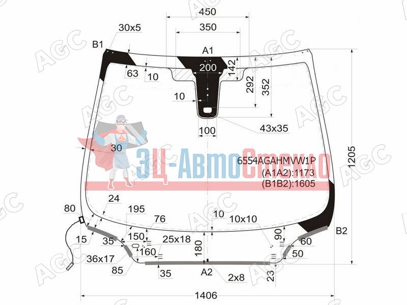 Стекло лобовое с обогревом щеток + дд PEUGEOT 408 4D SED 17-