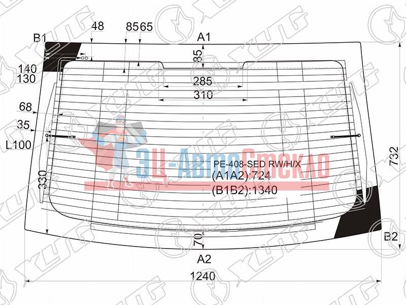 Стекло заднее с обогревом PEUGEOT 408 4D SED 11-