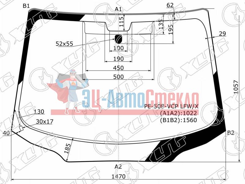 Стекло лобовое PEUGEOT 508 4 /5D SED /WGN 10-18
