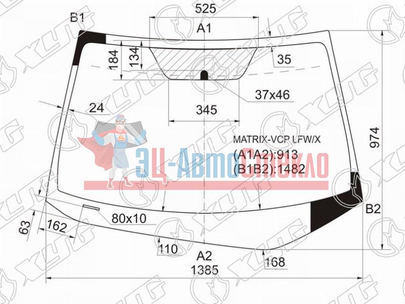 Стекло лобовое TOYOTA COROLLA MATRIX 08-14