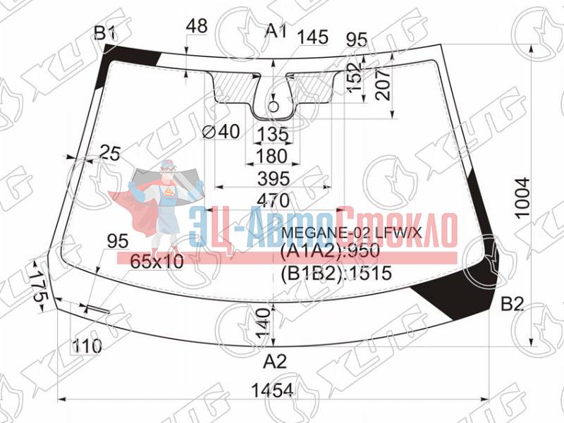 Стекло лобовое + дд RENAULT MEGANE II 3 /4 /5D SED /HBK /WGN 02-08