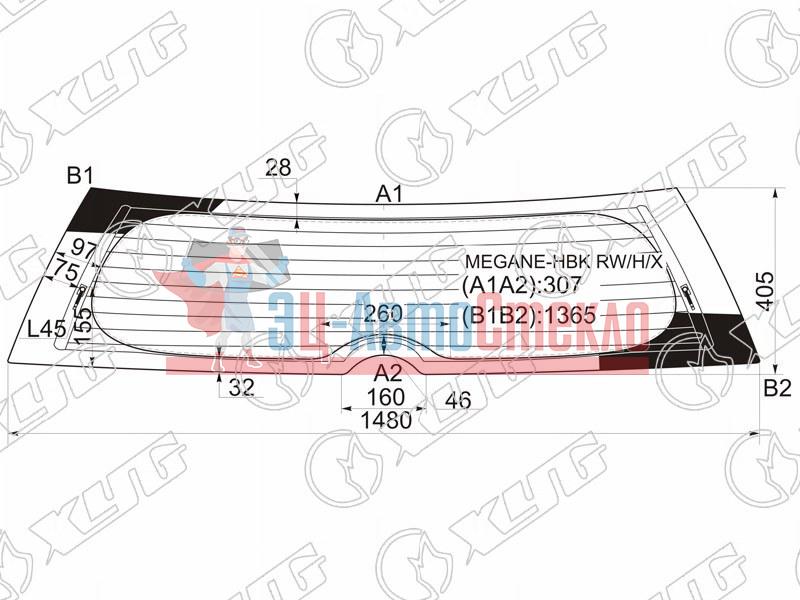 Стекло заднее с обогревом RENAULT MEGANE II 5D HBK 02-08