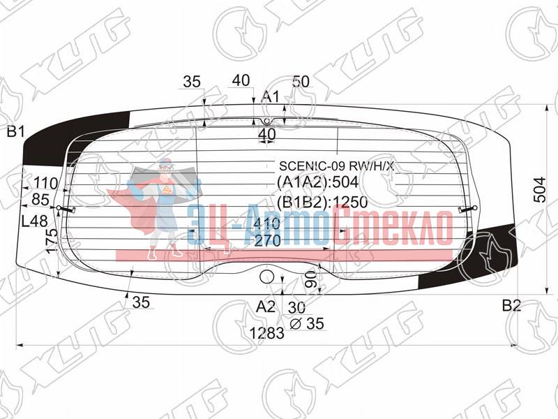 Стекло заднее с обогревом RENAULT SCENIC 09-16