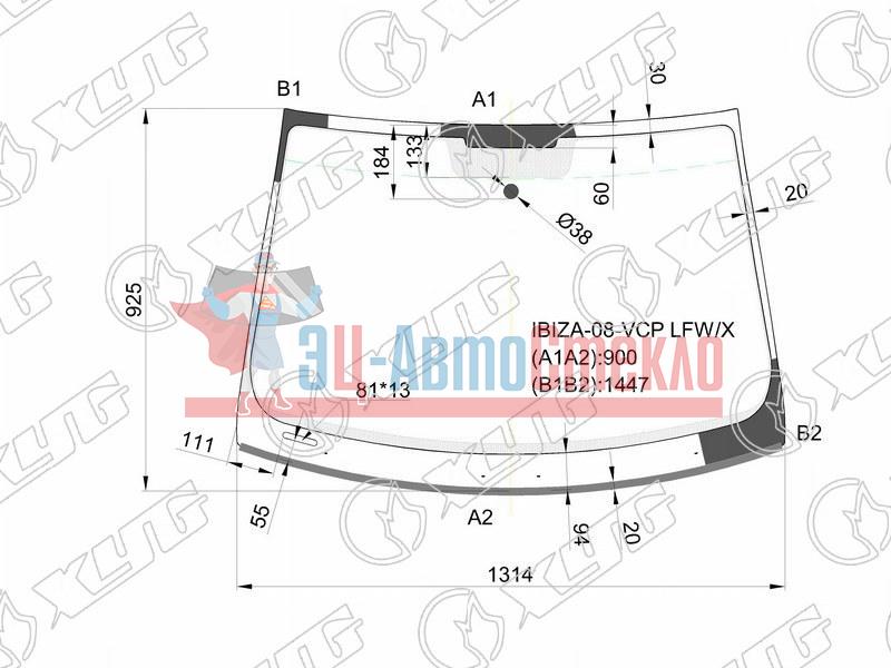 Стекло лобовое SEAT IBIZA 3 /5D HBK 08-17