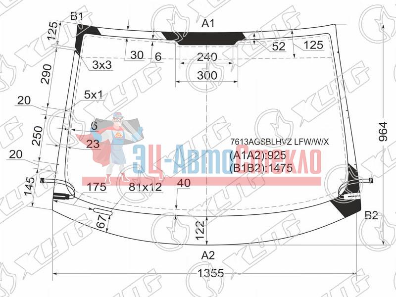 Стекло лобовое с обогревом SEAT LEON 05-12