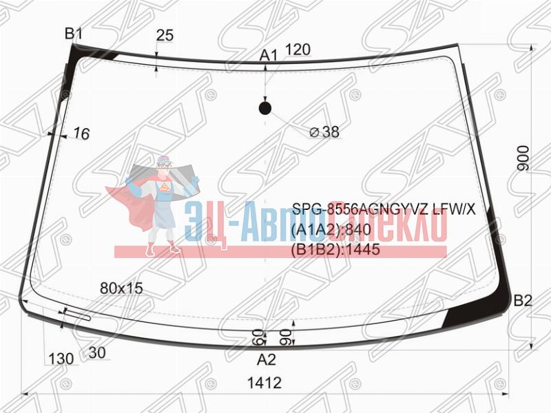 Стекло лобовое VOLKSWAGEN PASSAT B5 4 /5D 96-05 /SKODA SUPERB 02-08