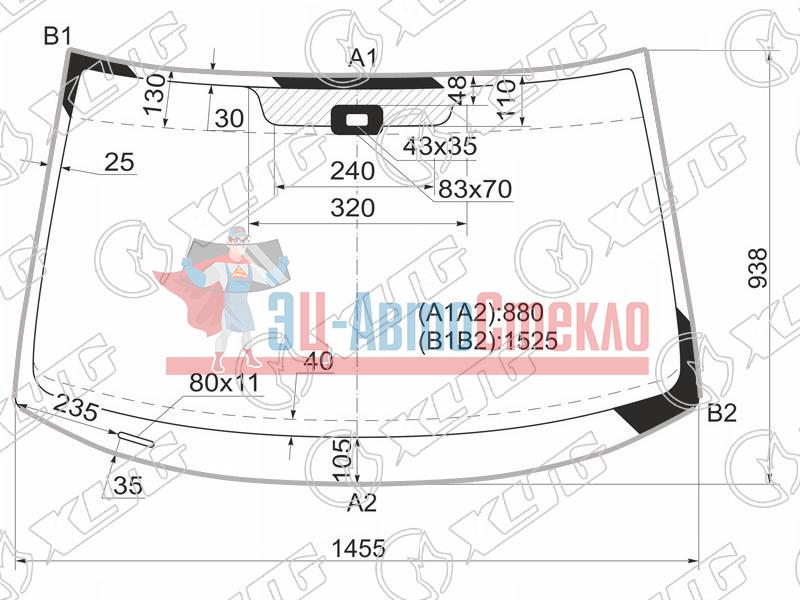 Стекло лобовое + дд SKODA YETI 09-15