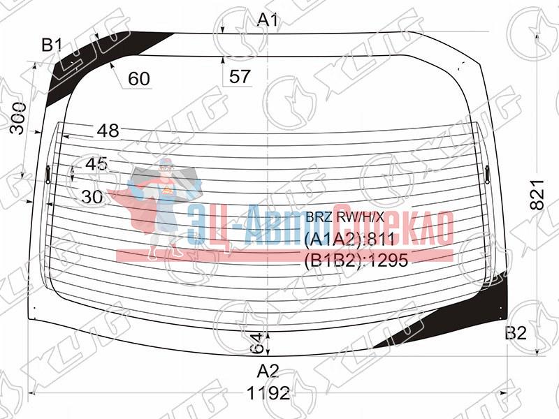 Стекло заднее с обогревом SUBARU BRZ 2D 12-16  /TOYOTA GT 86 12-