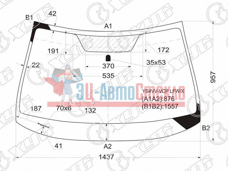 Стекло лобовое SUBARU EXIGA 08-15