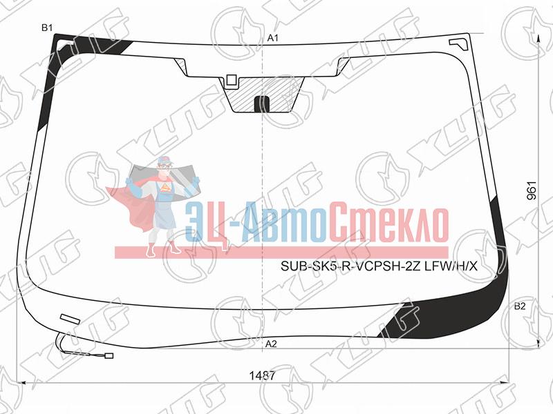 Стекло лобовое с обогревом щеток + дд + 2 камеры SUBARU FORESTER SK SUV 19-