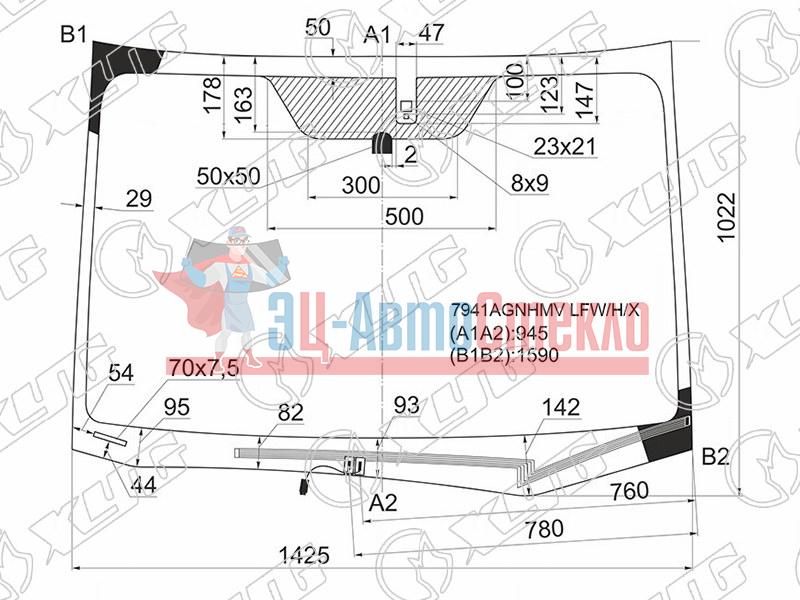 Стекло лобовое с обогревом щеток + дд SUBARU FORESTER FM5 SUV 12-