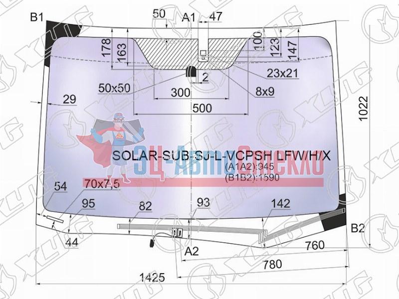 Стекло лобовое атермальное с обогревом щеток + дд SUBARU FORESTER FM5 SUV 12-18