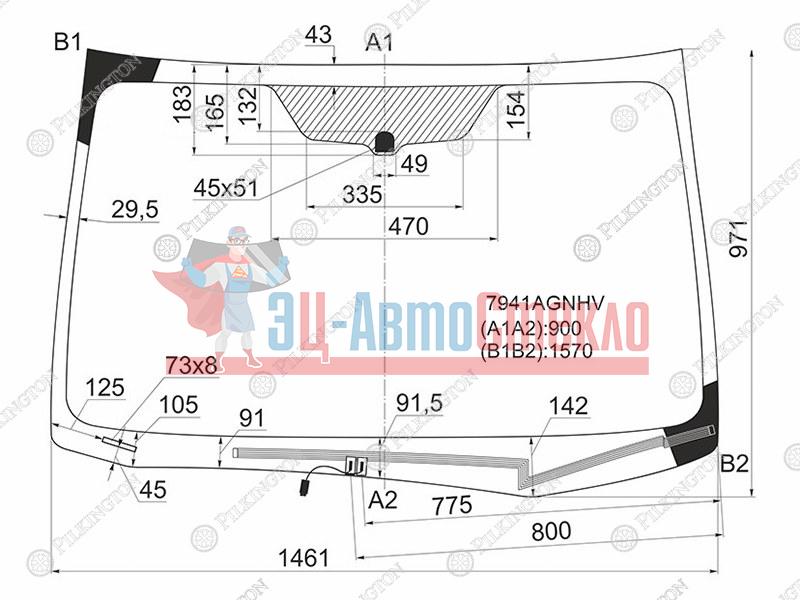 Стекло лобовое с обогревом щеток SUBARU FORESTER FM5 SUV 12-