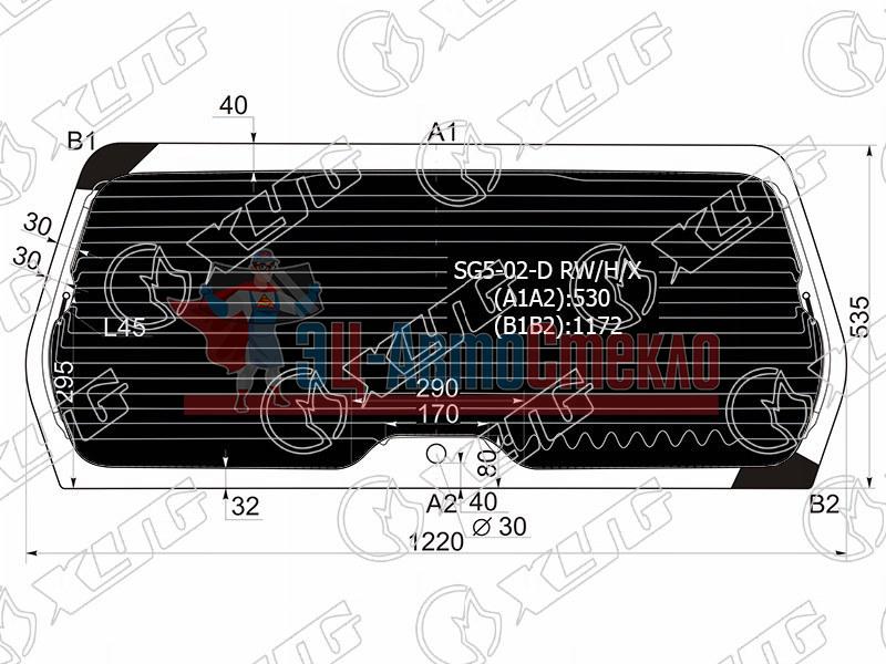 Стекло заднее затемненное с обогревом SUBARU FORESTER 02-05