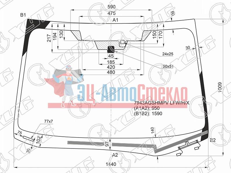 Стекло лобовое с обогревом щеток + дд + 2 камеры SUBARU XV 17- /SUBARU IMPREZA 4 /5D 17-