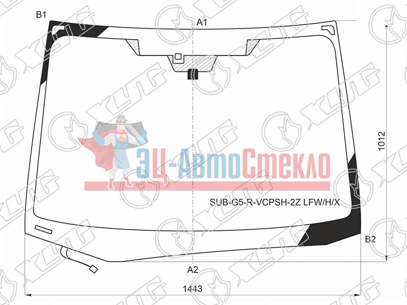 Стекло лобовое с обогревом щеток + дд + 2 камеры SUBARU XV 17- /SUBARU IMPREZA 4 /5D 17-