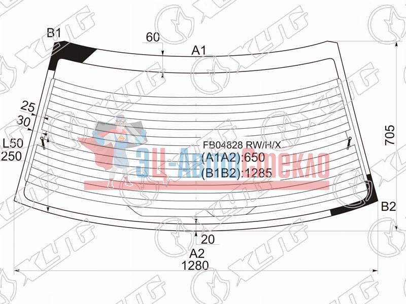Стекло заднее с обогревом SUBARU IMPREZA 2 /4D 92-00